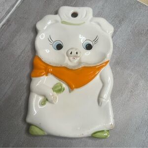 Vintage Ceramic Pig Chef Spoon Rest